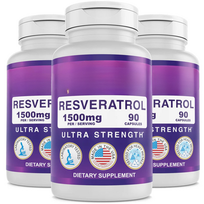 Resveratrol 1500mg Extra Strength (3-Pack )