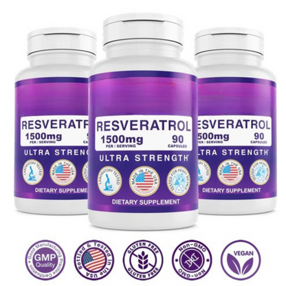 Resveratrol 1500mg Extra Strength (3-Pack )